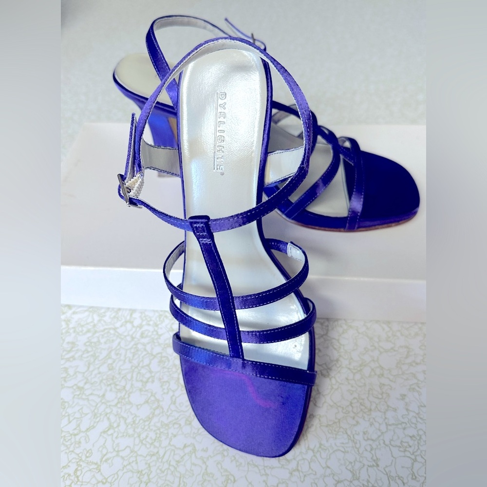 Purple Satin Strappy Sandals
DYELIGHTS..dyeable shoes